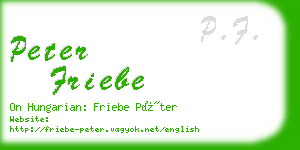 peter friebe business card